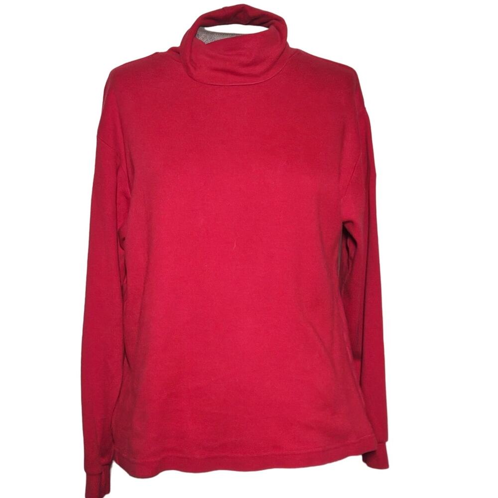 Red Cotton Turtleneck Sweater Size Small